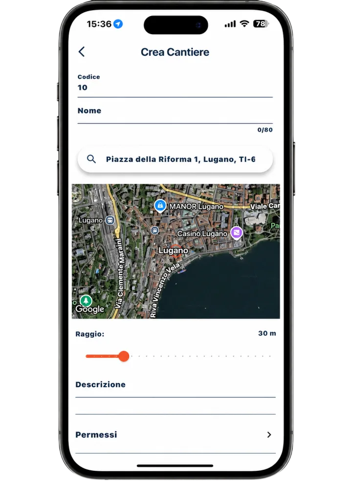 Snapsite - Crea cantiere